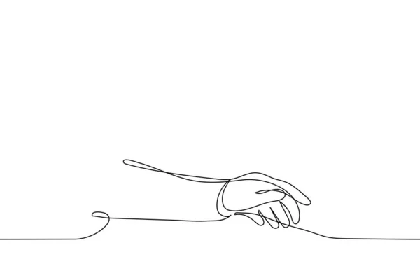 Hand Hand Lie Table One Line Drawing Vector Concept Emotional — Stock vektor