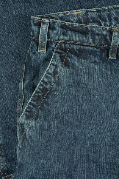 Front Cross Pocket Close up of Blue Jeans