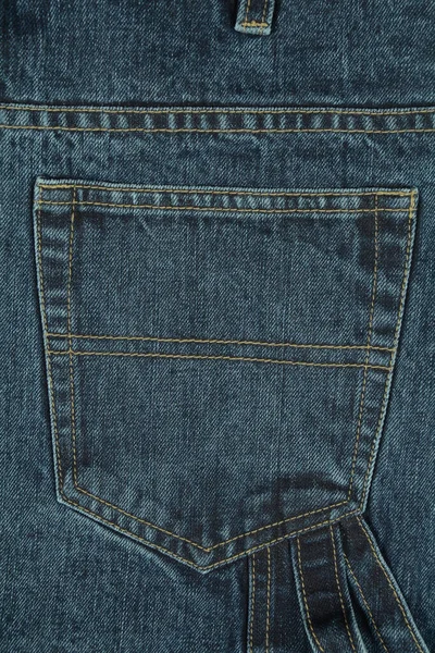 Back Pocket Close Blue Jeans — Stock Photo, Image