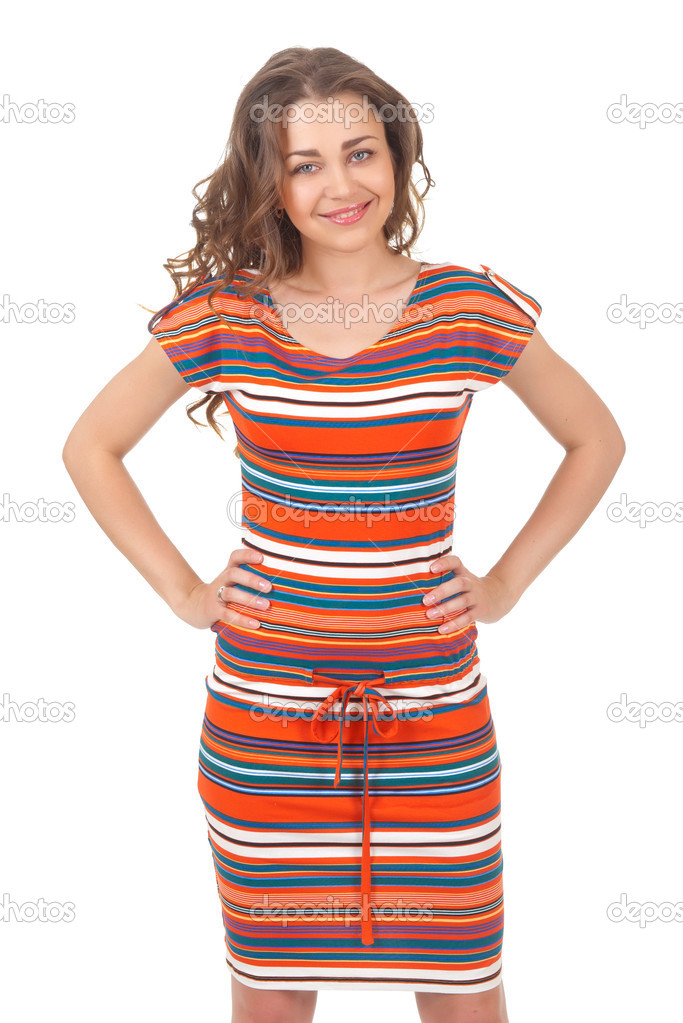 beautiful young woman in a summer dress