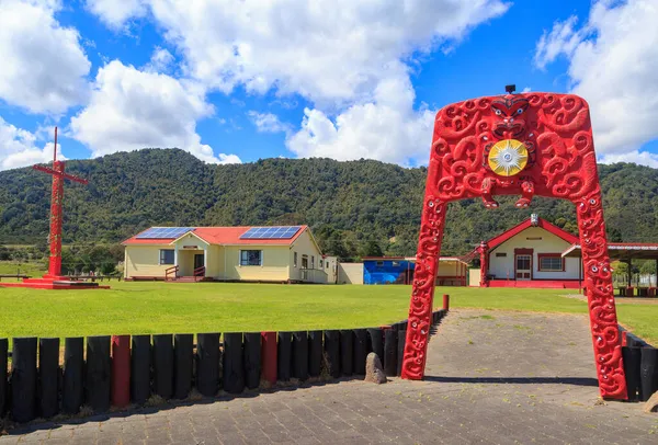 Otuwhare Marae Lugar Encuentro Maorí Pequeño Asentamiento Omaio Nueva Zelanda — Foto de Stock