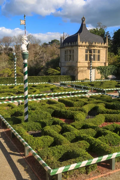 Tudor Garden Una Recreación Jardín Inglés Era Isabelina Hamilton Gardens — Foto de Stock