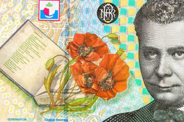 Ley banknotlarının detaylarına özen göster. Romanya lei banknotlarının makro detaylarını kapat, 200 lei izole edilmiş. Dünya para kavramı, enflasyon ve ekonomi kavramı
