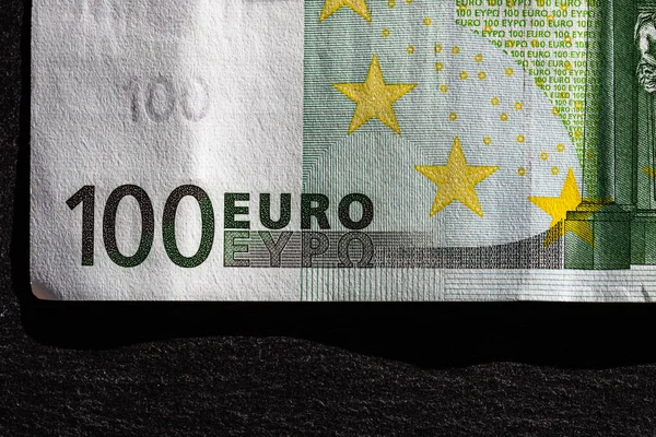 Selektiver Fokus Auf Die Details Der Euro Banknoten Makrodetails Von — Stockfoto