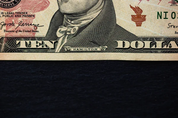 Selektywne Skupienie Się Szczegółach Banknotu Dolarów Zamykamy Makro Detale Banknotów — Zdjęcie stockowe
