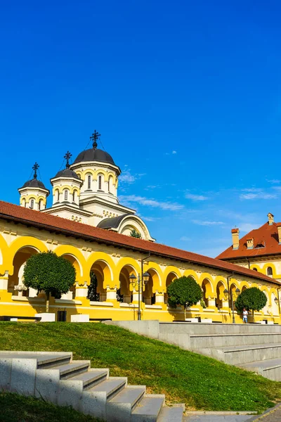 View Orthodox Cathedral Sunny Day Alba Iulia Romania 2021 — Stock Photo, Image