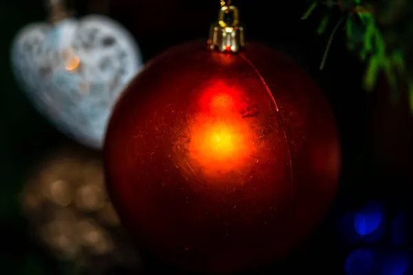 Composição Natal Com Decorações Sazonais Ornamentos — Fotografia de Stock