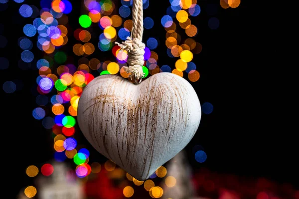 Celebración Decoración Navidad Contra Fondo Luces Bokeh — Foto de Stock