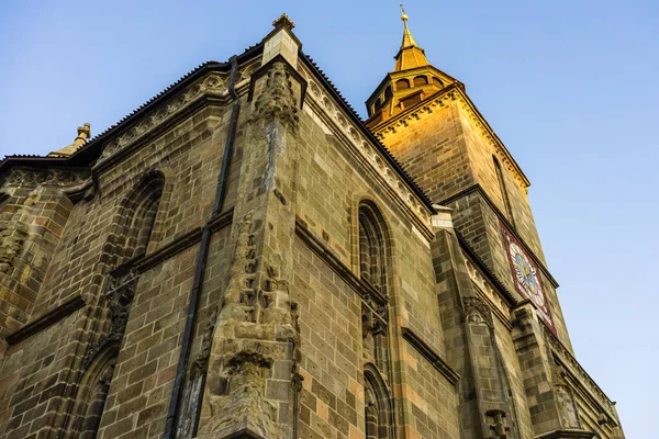 Nagy Gótikus Épület Fekete Templom Biserica Neagra Brassó Románia — Stock Fotó
