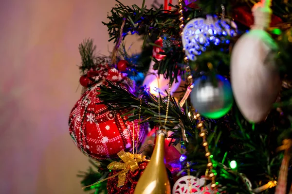 Addobbi Natalizi Appesi All Albero Natale — Foto Stock