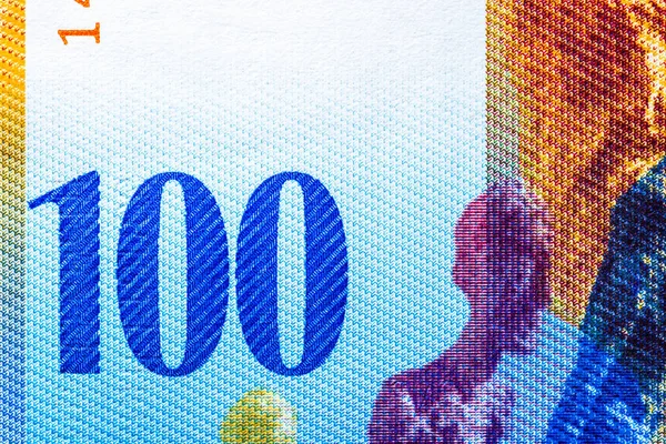 Вибіркове Фокусування Деталях Банкнот Chf Язати Макродеталі Швейцарських Франкських Банкнот — стокове фото