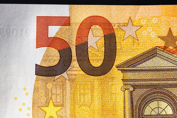 Mettre Accent Sur Détail Des Billets Euros Gros Plan Sur — Photo