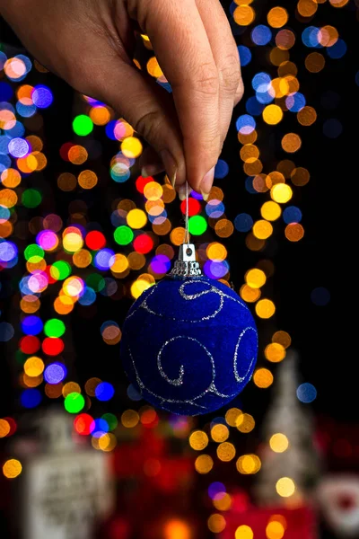 Decorazione Natalizia Con Luci Natale Bokeh — Foto Stock