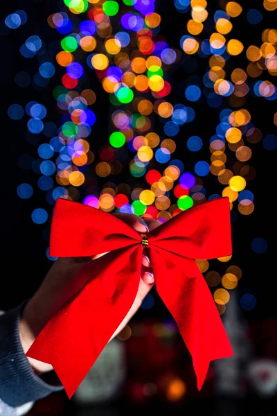Weihnachtsdekoration Mit Bokeh Weihnachtsbeleuchtung — Stockfoto