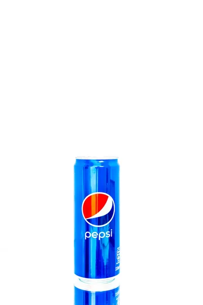 Boite Pepsi Avec Gouttelettes Eau Bucarest Roumanie 2021 — Photo