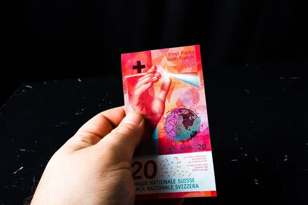 Schweizer Franken Banknote Chf Währung Weltgeldkonzept — Stockfoto