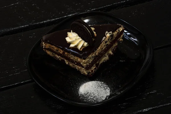 Chocolademousse Dessert Chocoladetaart — Stockfoto