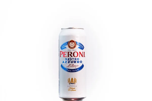 Peroni Nastro Azzurro Uma Cerveja Lager Premium Produzida Desde 1963 — Fotografia de Stock