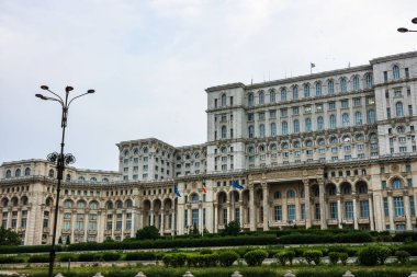 Gece vakti Parlamento Sarayı, Bükreş, Romanya