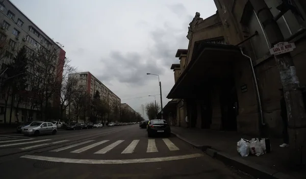 Kein Stau Keine Umweltverschmutzung Leere Straßen Zentrum Von Bukarest Rumänien — Stockfoto