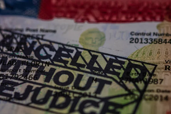 Αμερικανική Βίζα Για Διαβατήριο Τμήμα Της Αμερικανικής Βίζα Που Εφαρμόζεται — Φωτογραφία Αρχείου