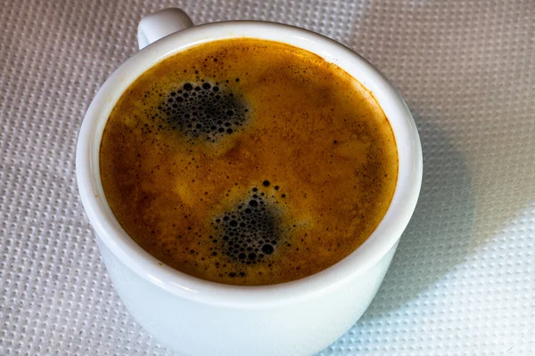 Μια Κούπα Καφέ Καφές Εσπρέσο Από Κοντά — Φωτογραφία Αρχείου