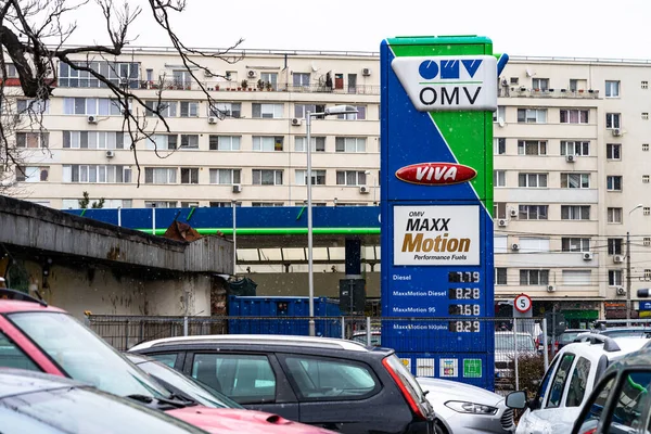 Price Fuel View Omv Gas Station Bucharest Romania 2022 — Stock Photo, Image