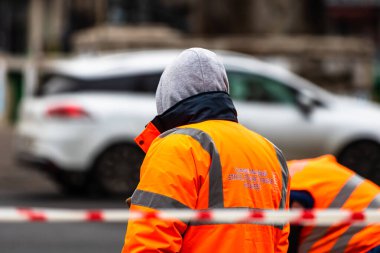 Romanya 'nın Bükreş kentinde inşaat işçileri, 2021