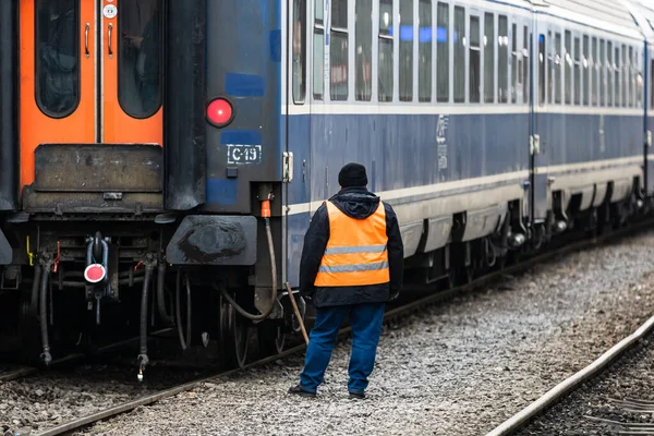 Trenul Miscare Sau Platforma Tren Gara Nord Bucuresti Gara Nord — Fotografie, imagine de stoc