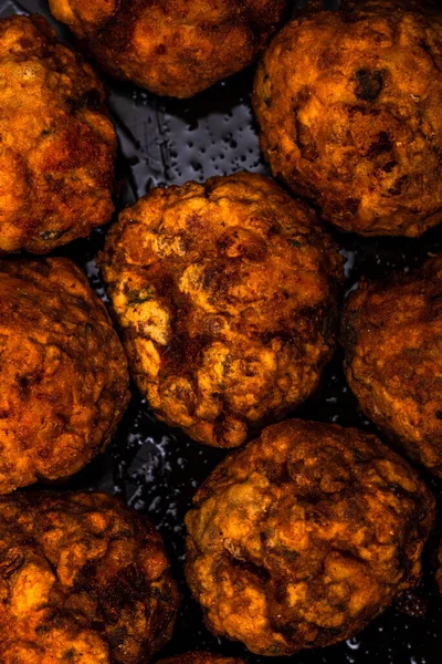 Detail Fresh Fried Meatballs — Stock Photo, Image