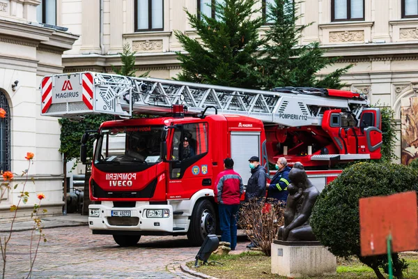 Romanian Firefighting Emergency Fireman Pompierii Bucharest Romania 2022 — Stock Photo, Image