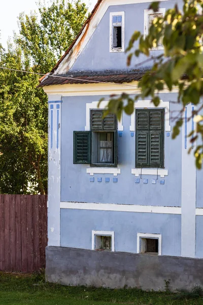 View Picturesque Village Viscri Romania Painted Traditional Old Houses Medieval — Stock Photo, Image