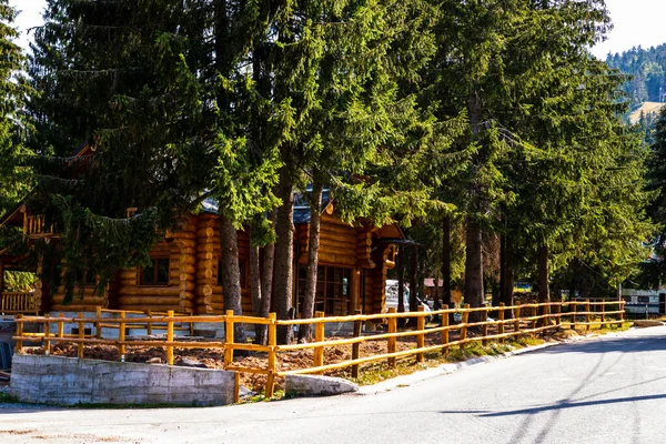 Casa Típica Madera Entre Árboles Las Montañas Vartop Rumania 2021 — Foto de Stock