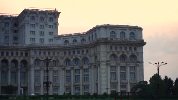 Известный Дворец Парламента Палатул Парламента Бухаресте Столице Румынии — стоковое видео
