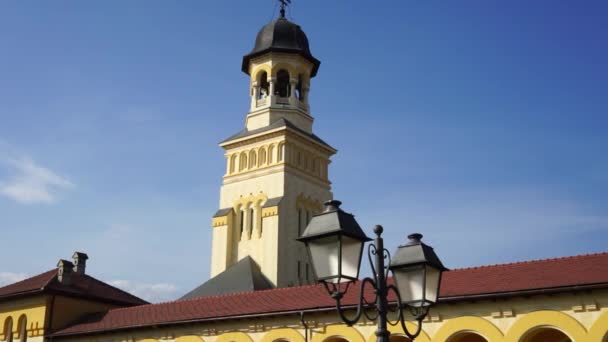 Catedral Reunificação Igrejas Fortificadas Dentro Fortaleza Alba Carolina Transilvânia Roménia — Vídeo de Stock