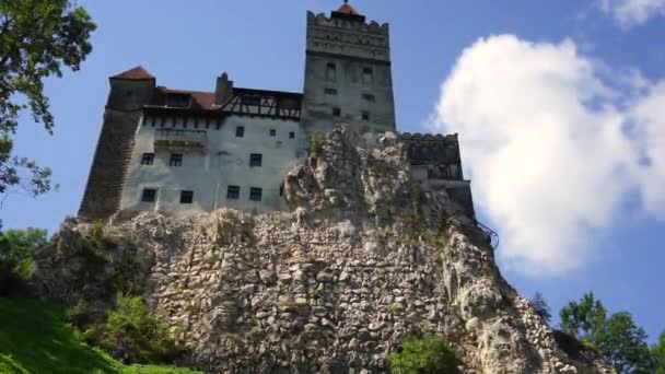 Castillo Medieval Bran Conocido Por Mito Drácula — Vídeo de stock