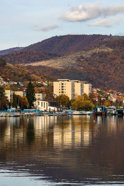 Vista Del Río Danubio Ciudad Orsova Vista Frente Mar Orsova —  Fotos de Stock