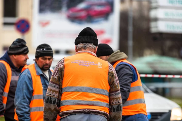 Romanya 'nın Bükreş kentinde inşaat işçileri, 2021