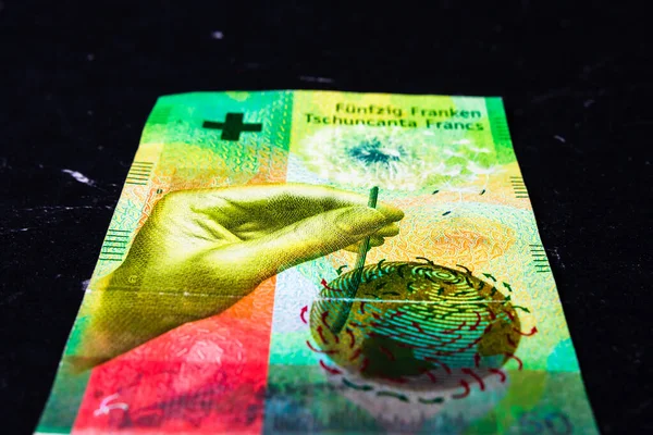 Banknot Franka Szwajcarskiego Waluta Chf Koncepcja Pieniądza Światowego — Zdjęcie stockowe