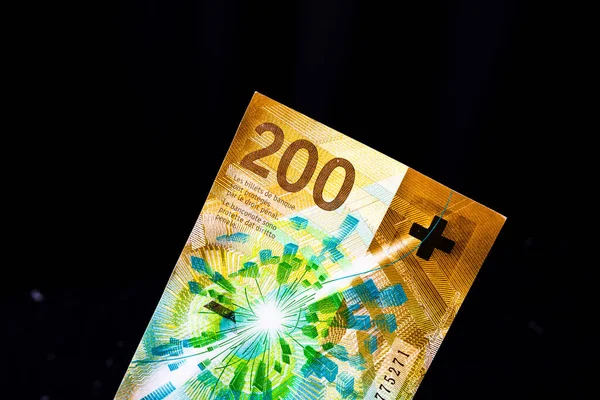 Schweizer Franken Banknote Chf Währung Weltgeldkonzept — Stockfoto