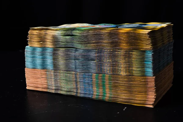 Egy Halom Lei Román Pénz Ron Leu Money Európai Valuta — Stock Fotó