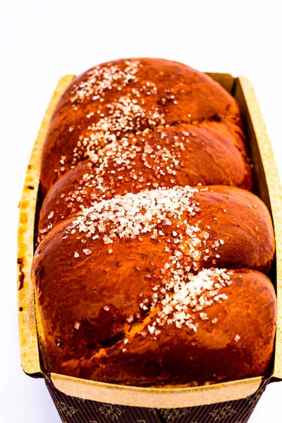 Cozonac Kozunak Babka Type Sweet Leavened Bread Traditional Romania Bulgaria — Stock Photo, Image