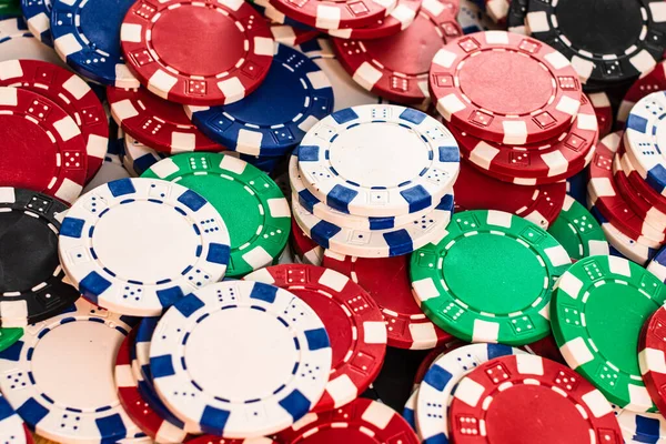 Poker Fişleri Arka Planı Kumarhane Işi Risk Şans Iyi Şans — Stok fotoğraf