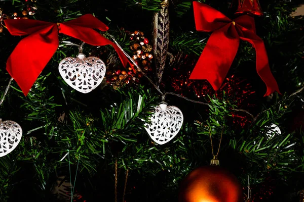 Foto Van Kerstversiering Kerstballen Kleurrijke Decoraties — Stockfoto