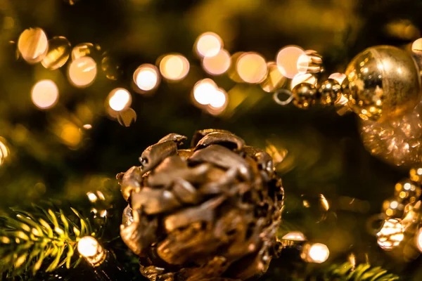 Різдвяна Концепція Прикрасою Фоном Лігвів Боке — стокове фото