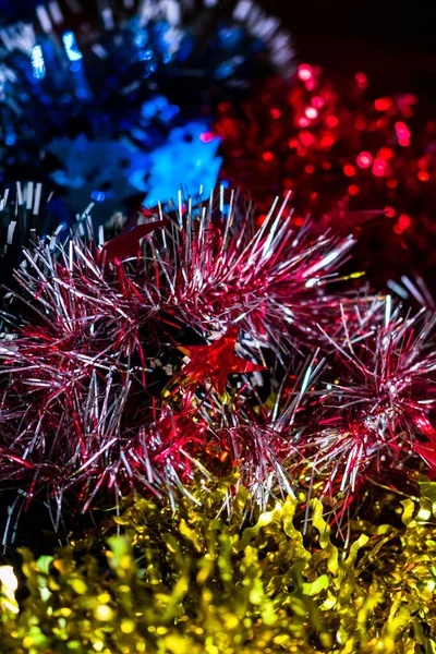 Kompozycja Świąteczna Sezonowymi Dekoracjami Ozdobami Kolorowe Tło Świąteczne Koncepcja Nastroju — Zdjęcie stockowe