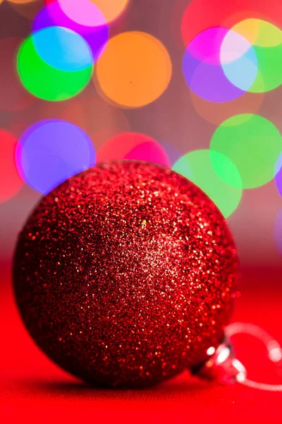 Weihnachtsdekoration Vor Lichterketten — Stockfoto