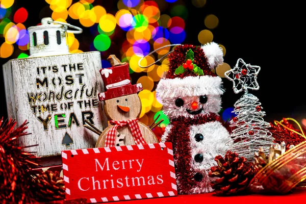 Kerst Decoratie Kerstmis Nieuwjaar Vakantie Achtergrond Winter Seizoen Met Kerst — Stockfoto