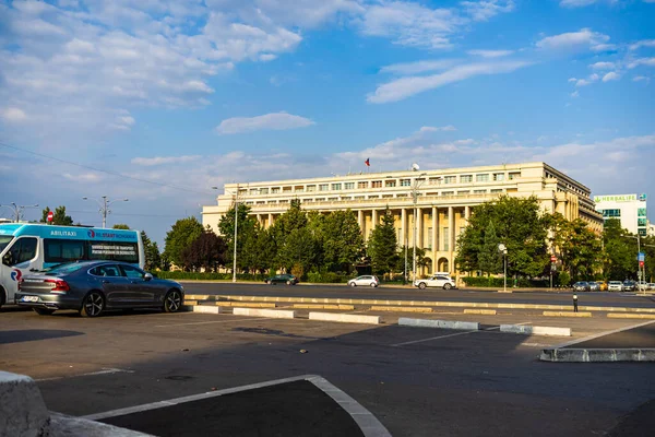 Κυκλοφορία Αυτοκινήτων Ρύπανση Κυκλοφοριακή Συμφόρηση Πρωί Και Βράδυ Στην Πρωτεύουσα — Φωτογραφία Αρχείου