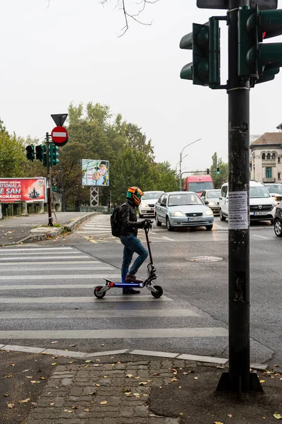 Car Traffic Pollution Traffic Jam Morning Evening Capital City Bucharest — Stock Photo, Image